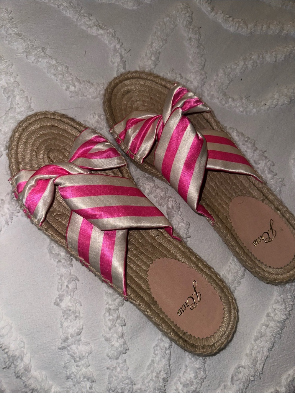 J Crew Twisted-Knot Espadrille Sandals in Pink Stripe - Picture 3 of 4